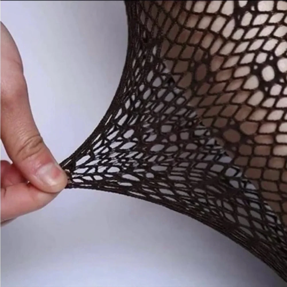 Goth Lace Filagree Hollow Cutout Pointelle Ankle Mesh Sheer Emo Lolita Tulle